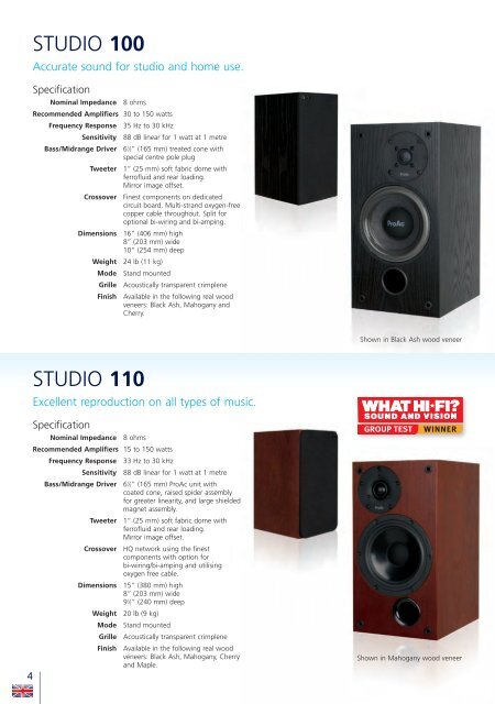 ProAc Product Guide_Issue 4_v4:Layout 1 - CMY Audio & Visual