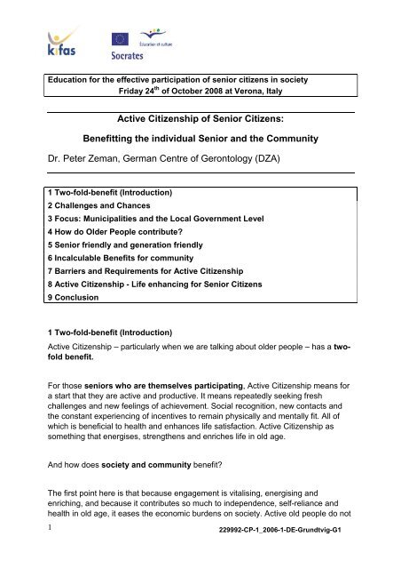 Active Citizenship of Senior Citizens: Benefitting the ... - login-edu.de