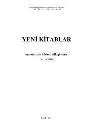 YENÄ° KÄ°TABLAR AnnotasiyalÄ± biblioqrafik gÃ¶stÉrici - Prezident ...