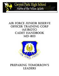 air force junior reserve officer training corp - Prince George's County ...