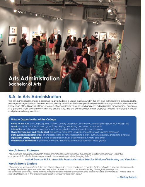 Arts Administration - College of Arts and Sciences - Nova ...