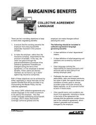 COLLECTIVE AGREEMENT LANGUAGE - Canadian Union of ...