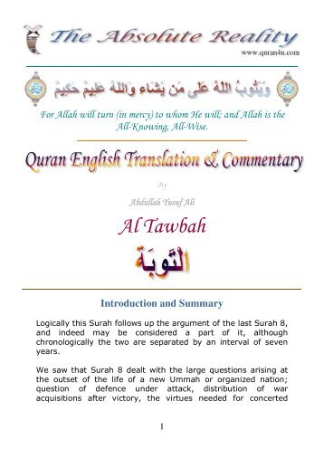 Al Tawbah - Quran Arabic, English, French