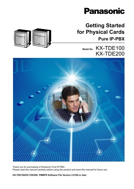 Pure IP-PBX Getting Started For Physical Cards - Panasonic
