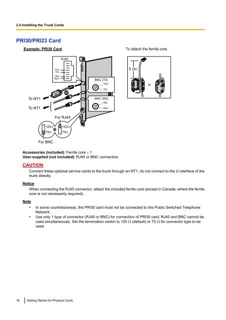 Pure IP-PBX Getting Started For Physical Cards - Panasonic