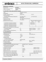 DATOS TÃCNICOS DEL COMPRESOR - Embraco