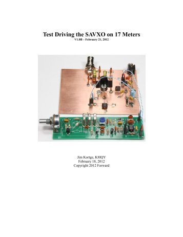 Test Driving the SAVXO on 17 Meters - Four State QRP Group