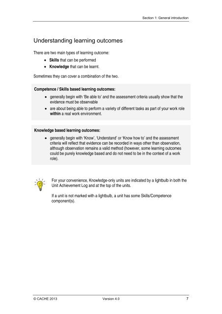 CACHE Qualification Specification