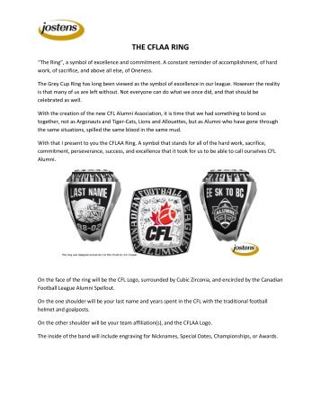 THE CFLAA RING - Canadian Football League Alumni Association