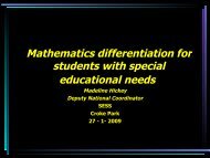 Mathematics differentiation for students with special educational needs