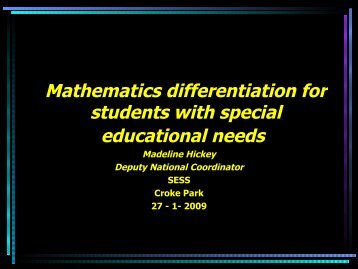 Mathematics differentiation for students with special educational needs