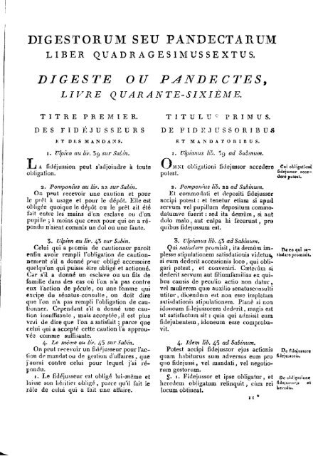 DIGESTE ou PANDE eTES, - Histoire du droit