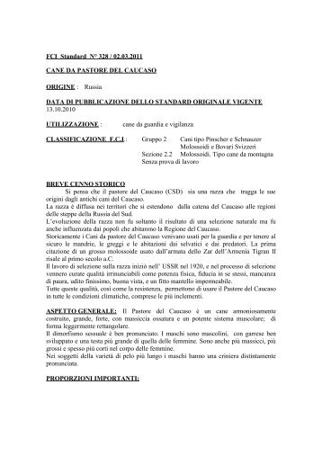 FCI Standard NÂ° 328 / 02.03.2011 CANE DA PASTORE DEL ... - Enci