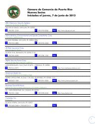 Lista de Nuevos Socios - CÃ¡mara de Comercio de Puerto Rico