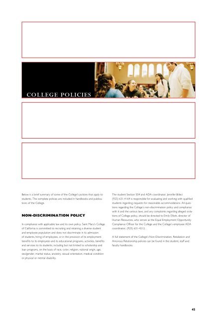 2008-09 Catalog - Saint Mary's College of California