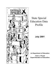 State Special Education Data Profile - Louisiana Department of ...