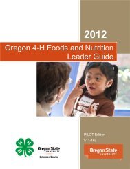 Oregon 4-H Foods and Nutrition Leader Guide - Oregon State 4-H ...