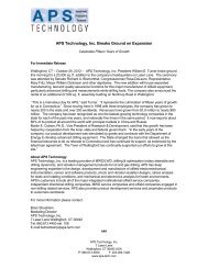 Press Release - APS Technology