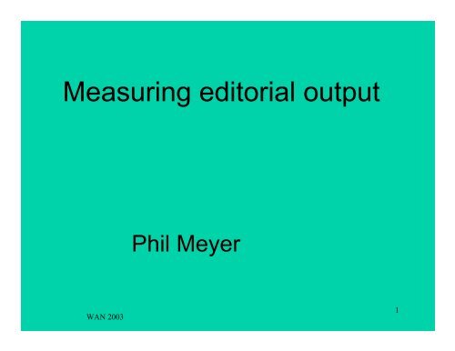 Measuring editorial output