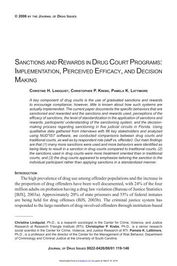 sanctions and rewards in drug court programs: implementation ...