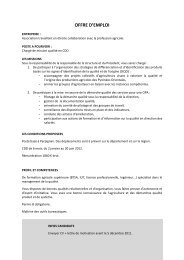 OFFRE D'EMPLOI - Chambres d'agriculture