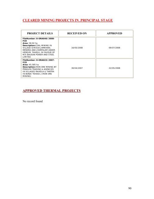 MINING AND INDUSTRIALISATION UPDATE, ORISSA - Vasundhara