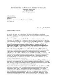 Brief an Kultusminister Schneider - am Werner-von-Siemens ...