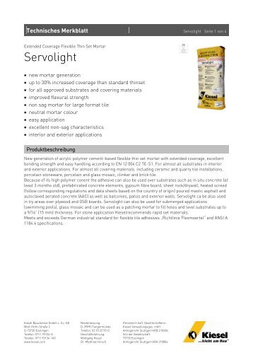 Data sheet - Kiesel Bauchemie GmbH & Co.KG