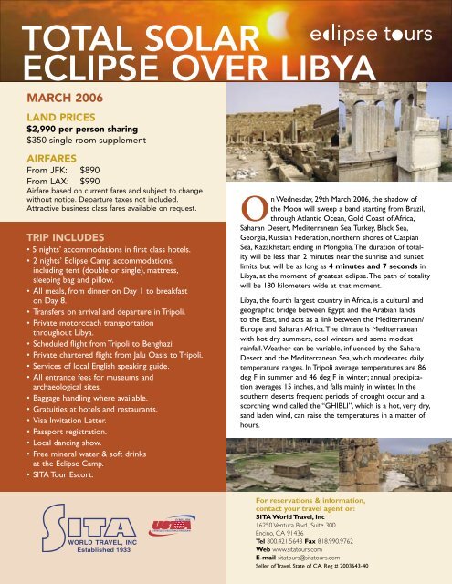 eclipse over libya - SITA SOLAR ECLIPSE TOURS