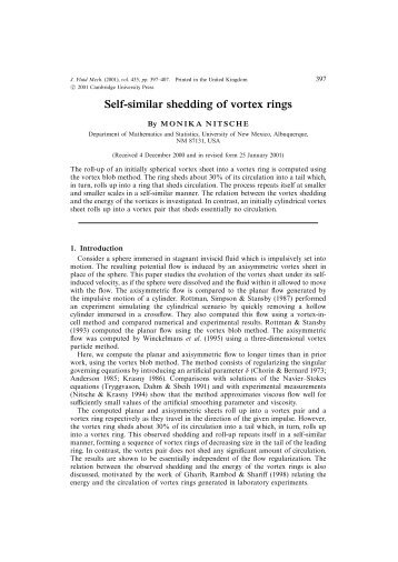 Self-similar shedding of vortex rings - Department of Mathematics ...