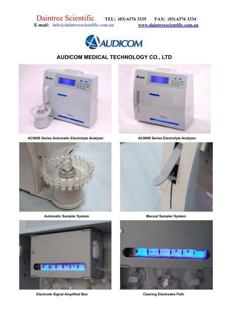 AUDICOM MEDICAL TECHNOLOGY CO., LTD - Daintree Scientific