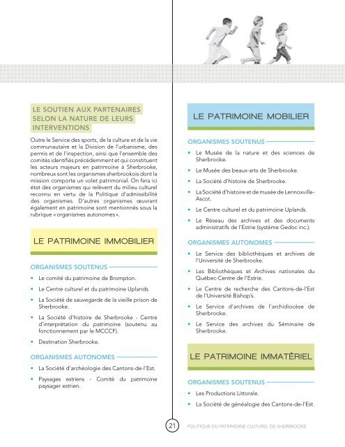 Projet de politique du patrimoine culturel sherbrookois (PDF - 4,6 Mo)