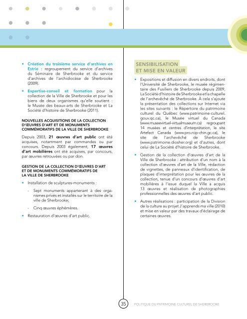 Projet de politique du patrimoine culturel sherbrookois (PDF - 4,6 Mo)