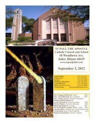 September 2, 2012 - St. Paul the Apostle Church - Diocese of Joliet