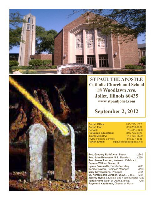 September 2, 2012 - St. Paul the Apostle Church - Diocese of Joliet