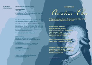 Programm 2013 - Amadeus-Chor
