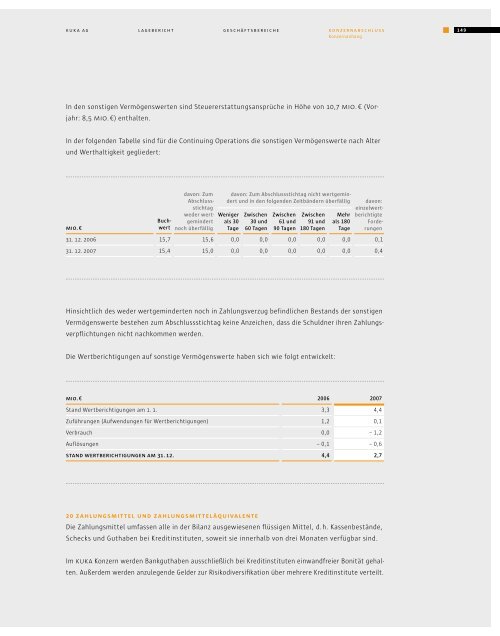 Geschäftsbericht 2007 - KUKA Aktiengesellschaft