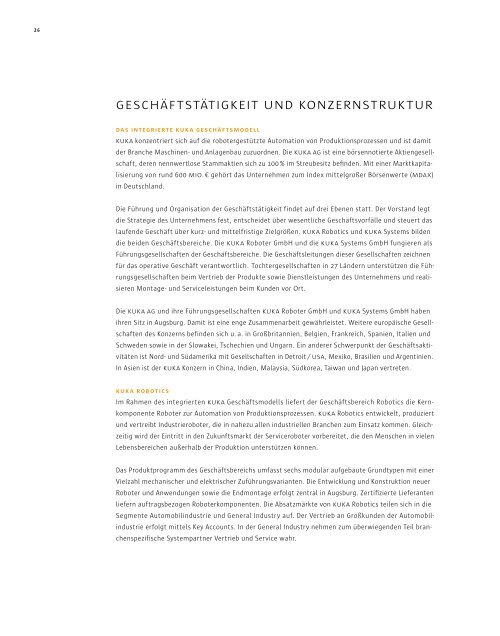 Geschäftsbericht 2007 - KUKA Aktiengesellschaft