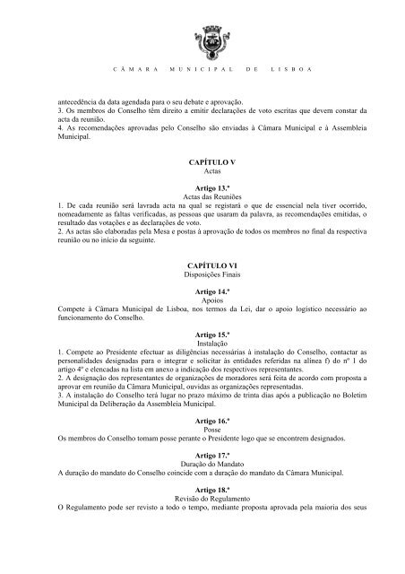 Regulamento do Conselho Municipal de HabitaÃ§Ã£o Nota ...