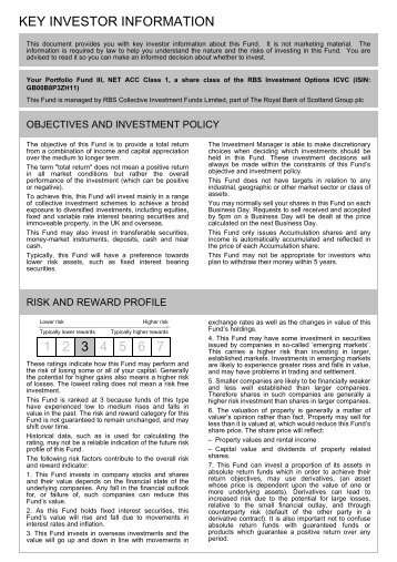 Your Portfolio Fund III Key Investor Information Document