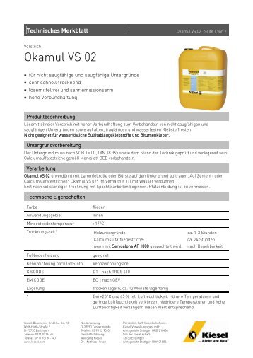 Okamul VS 02_de.pdf - Kiesel Bauchemie GmbH & Co.KG