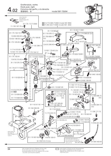 Teileliste Parts list Lista de piezas é¶ä»¶è¡¨ - Typical