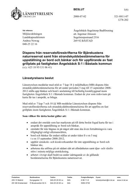 Dispens från strandskyddsbestämmelserna ... - Båstads kommun