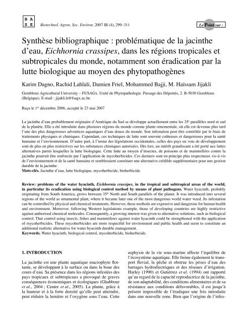 Texte PDF - Les Presses agronomiques de Gembloux
