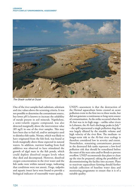 Lebanon Post-Conflict Environmental Assessment - UNEP