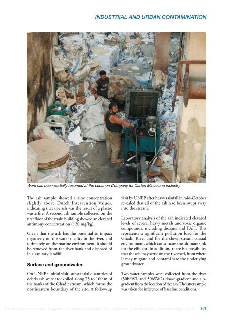 Lebanon Post-Conflict Environmental Assessment - UNEP