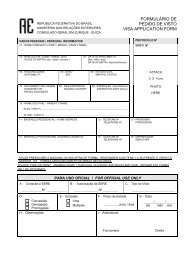 FORMULÁRIO DE PEDIDO DE VISTO VISA APPLICATION FORM