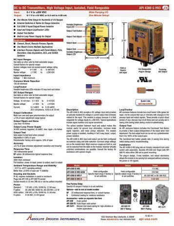 API 4380 GHV3 - Absolute Process Instruments