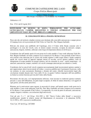 Ordinanza 2012-0042PM.pdf - Comune di Castiglione del Lago