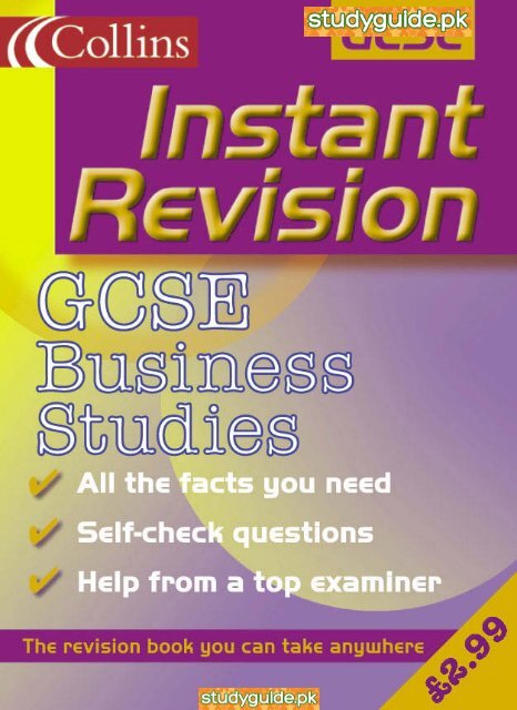 Business Studies Collins Revision Guide. - StudyGuide.PK
